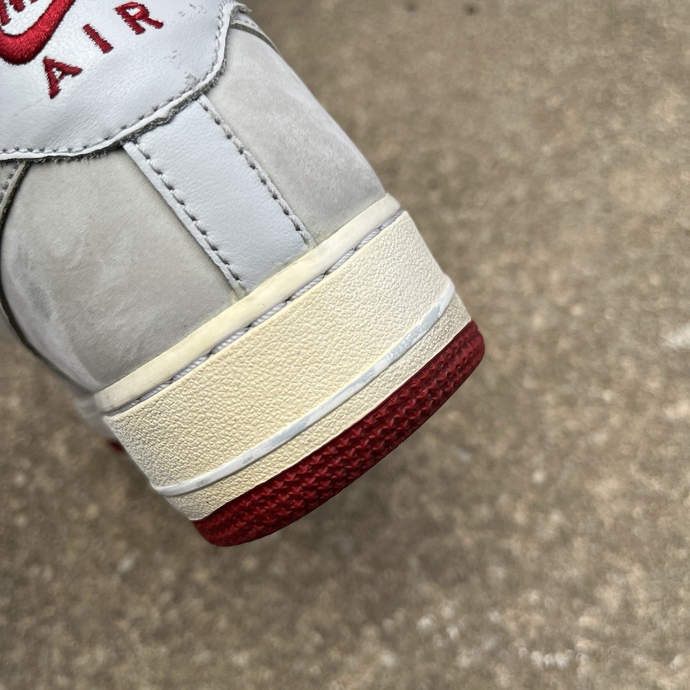 Nike Air Force 1 Sneakers Men's 8 Grey Varsity Red Y2K Low Top Basketball Shoes - Picture 13 of 16